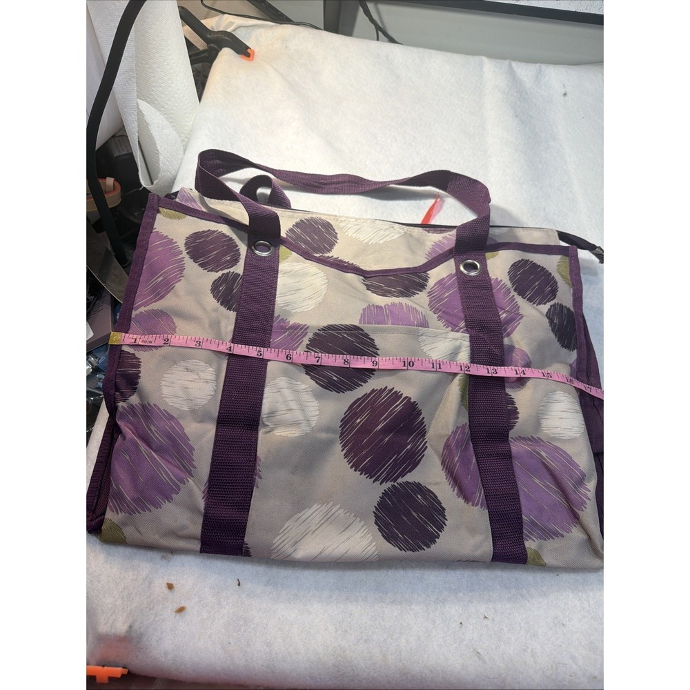 Thirty One Tote All-Day Organizing "Sketchy Dot"  Zipper Top Bag New - Picture 9 of 11